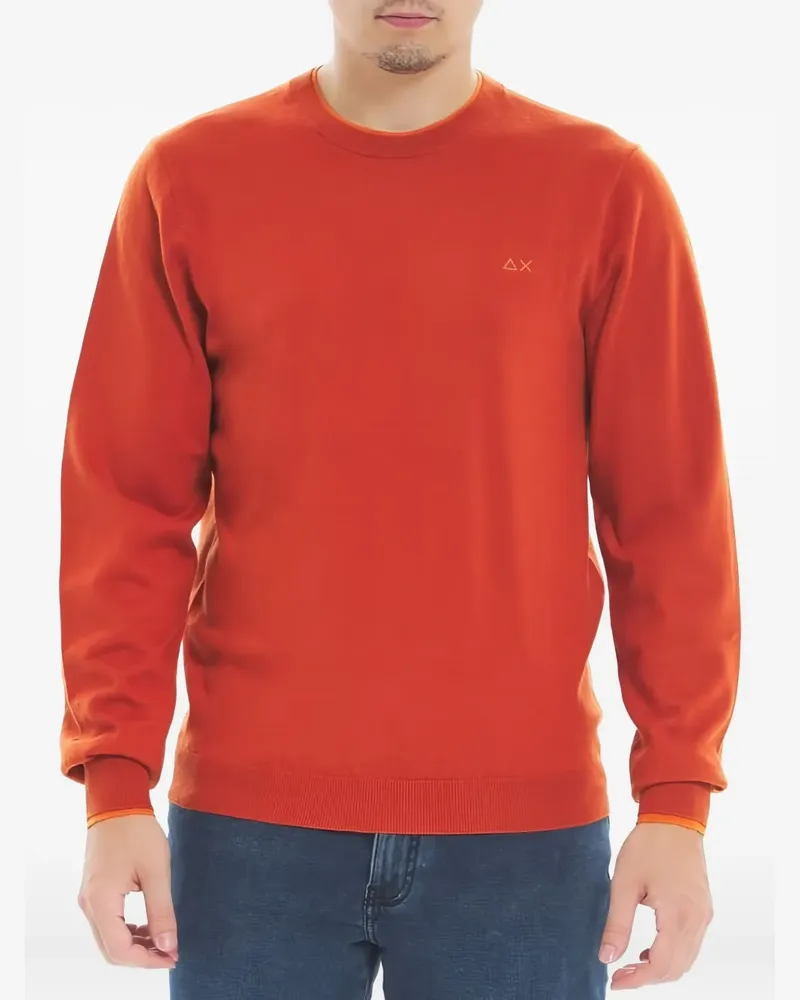 Sun68 Rundhals-Pullover mit Logo - Rot Rot
