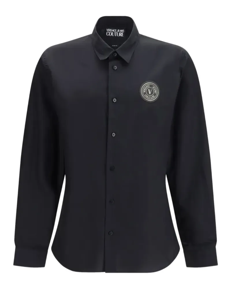 Versace Jeans Hemd mit Emblem-Patch - Schwarz Schwarz