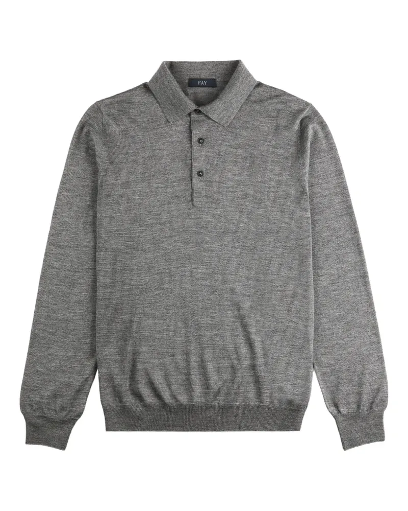 Fay long-sleeve polo shirt - Grau Grau