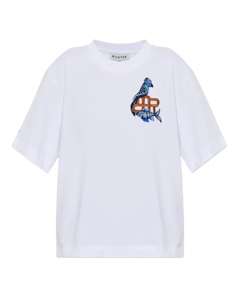 MUNTHE Nuri T-Shirt mit Stickerei - Weiß Weiß