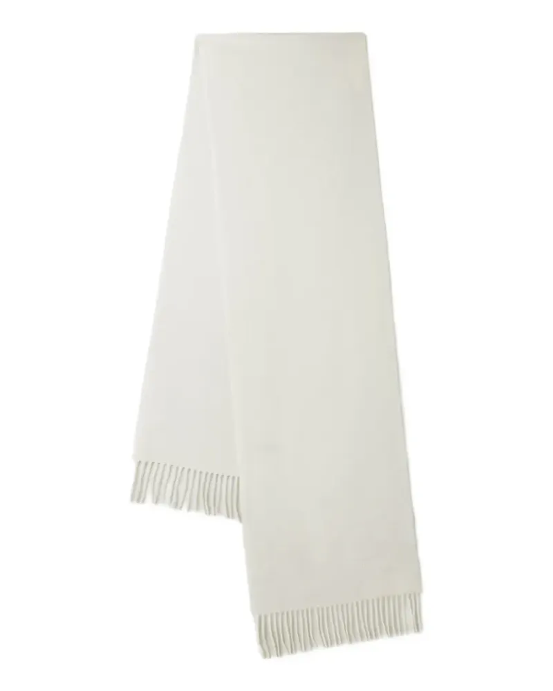 Mulberry logo-embroidered fringed scarf - Weiß Weiß