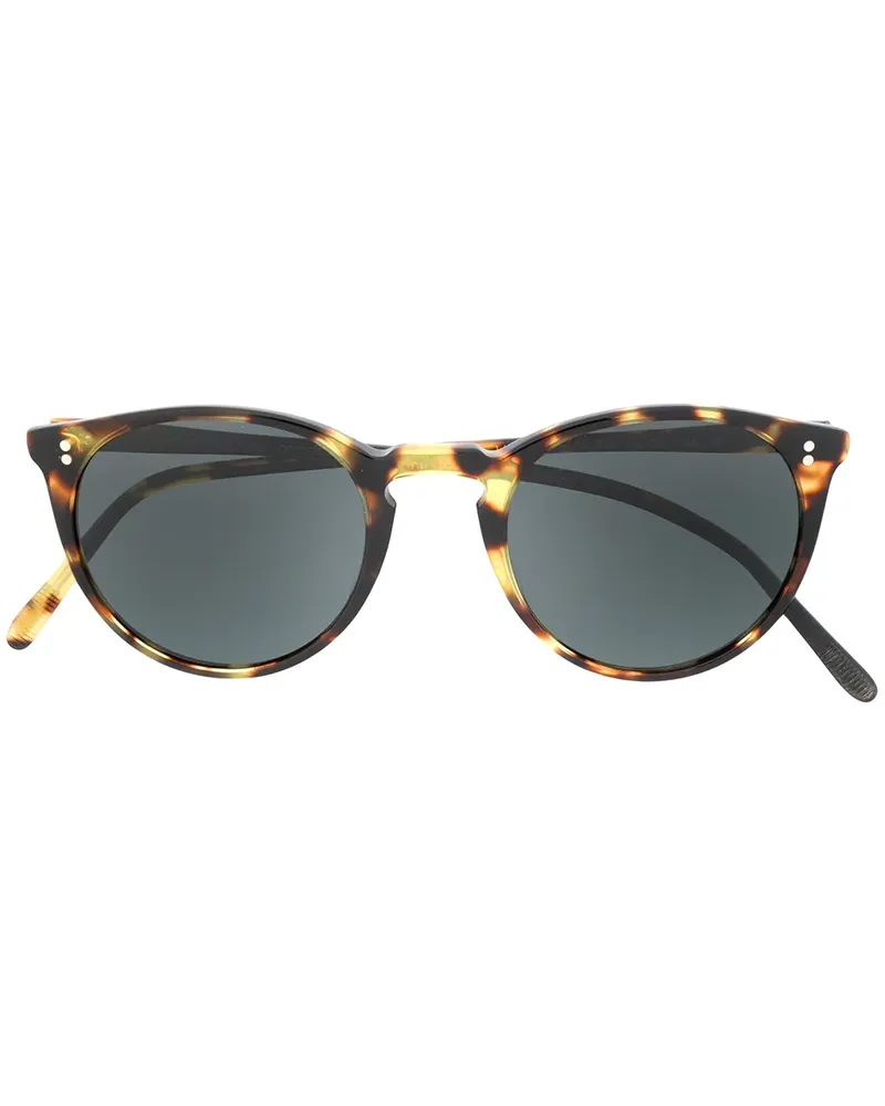 Oliver Peoples Runde Sonnenbrille in Schildpattoptik - Braun Braun