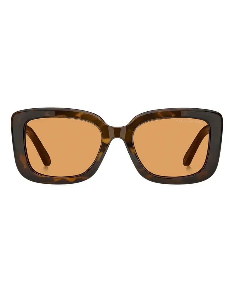 Marc Jacobs tortoiseshell-effect rectangle-frame sunglasses - Braun Braun