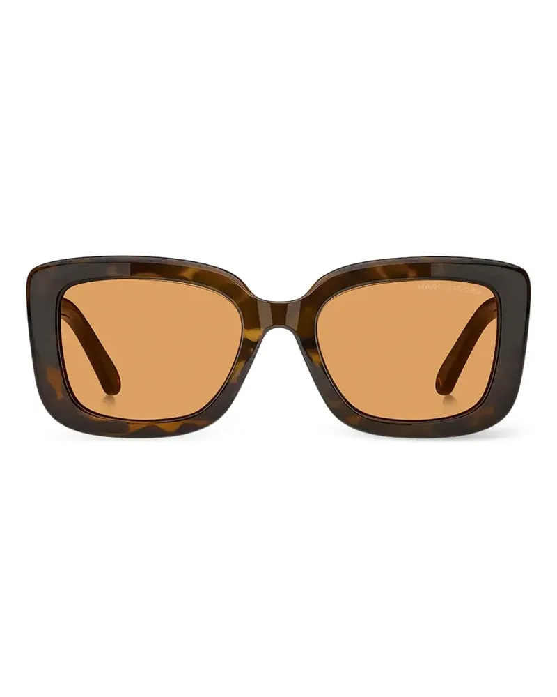 Marc Jacobs tortoiseshell-effect rectangle-frame sunglasses - Braun Braun