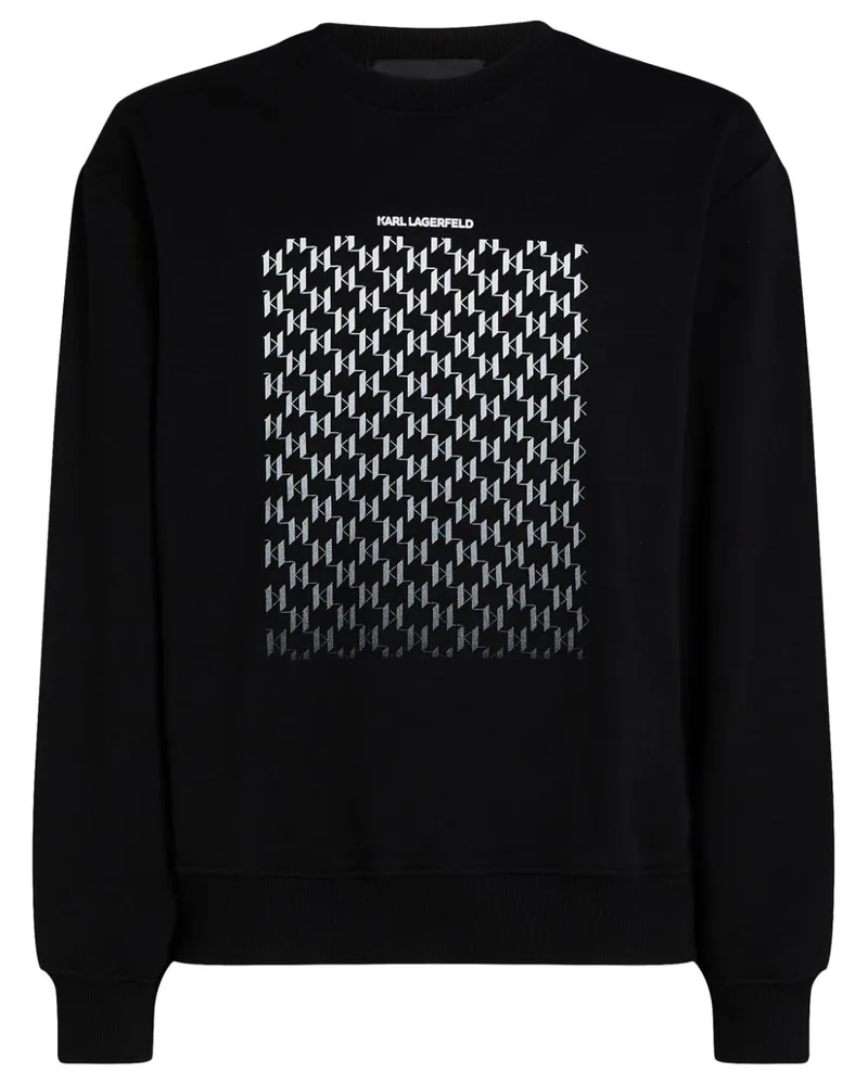 Karl Lagerfeld Sweatshirt mit Monogramm-Farbverlauf - Schwarz Schwarz