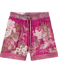 Pierre-Louis Mascia Aloe Seidenshorts mit Blumen-Print Violett