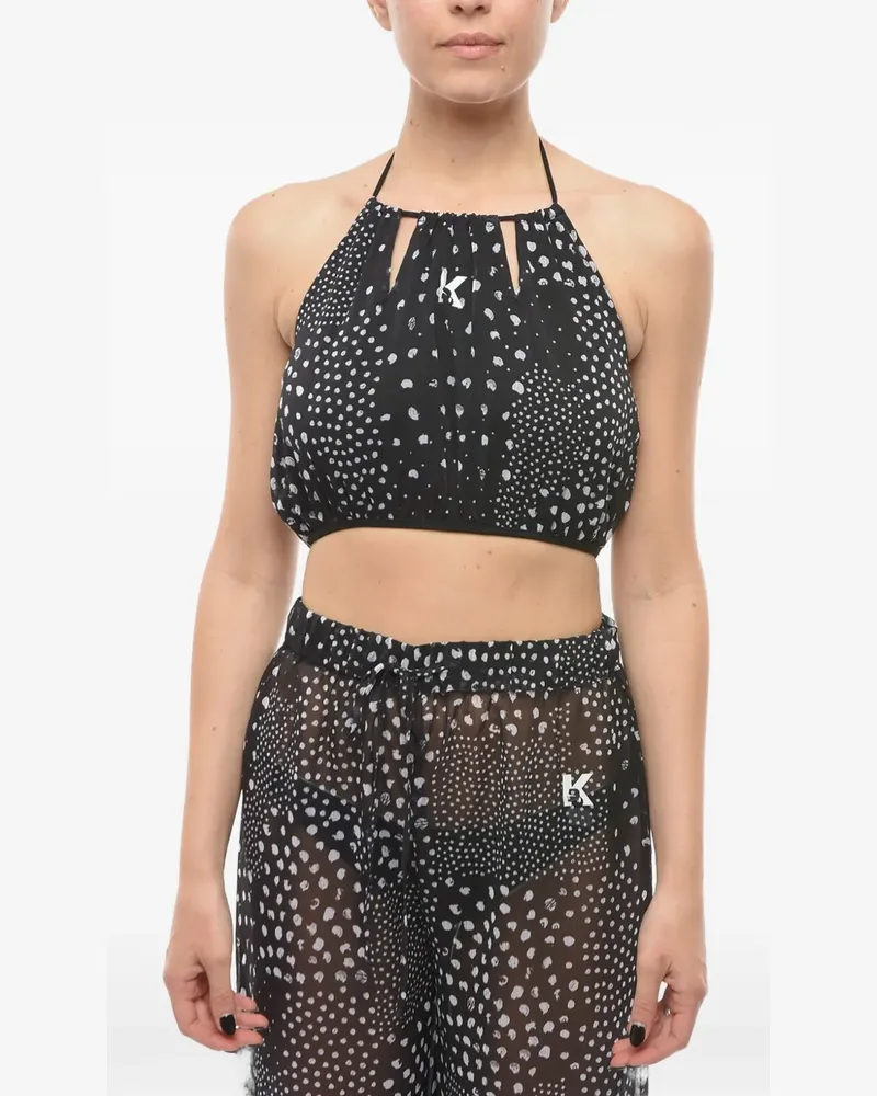 Karl Lagerfeld Oberteil mit Logo-Print - Schwarz Schwarz