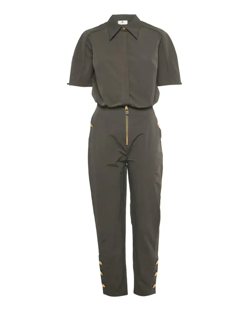 Elisabetta Franchi button-detail zip-fastening jumpsuit - Grau Grau