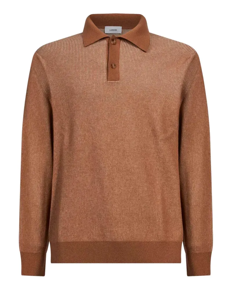 LARDINI Geripptes Poloshirt - Braun Braun