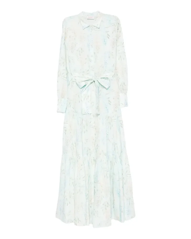 MC2 Saint Barth floral-print tiered dress - Weiß Weiß