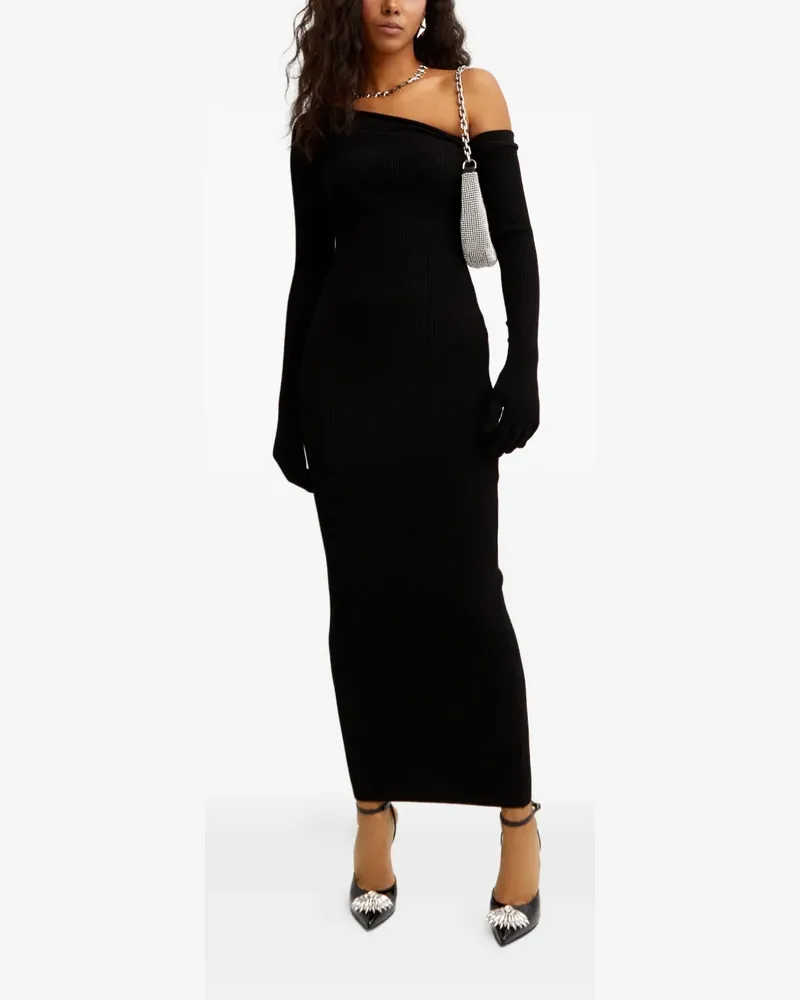 Jean Paul Gaultier ribbed-knit maxi dress - Schwarz Schwarz