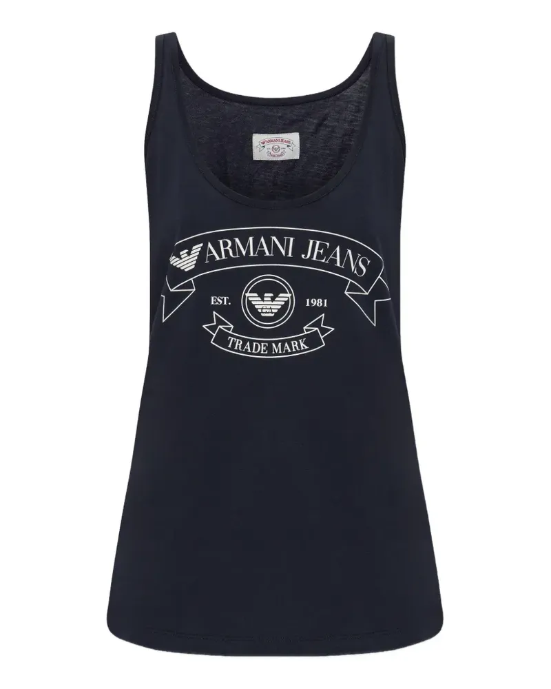 Emporio Armani logo-print tank top - Blau Blau