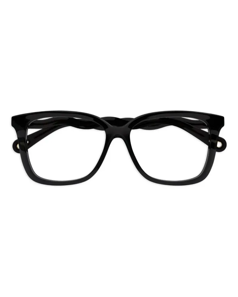 Chloé Eckige Brille mit gewellten Bügeln - Schwarz Schwarz