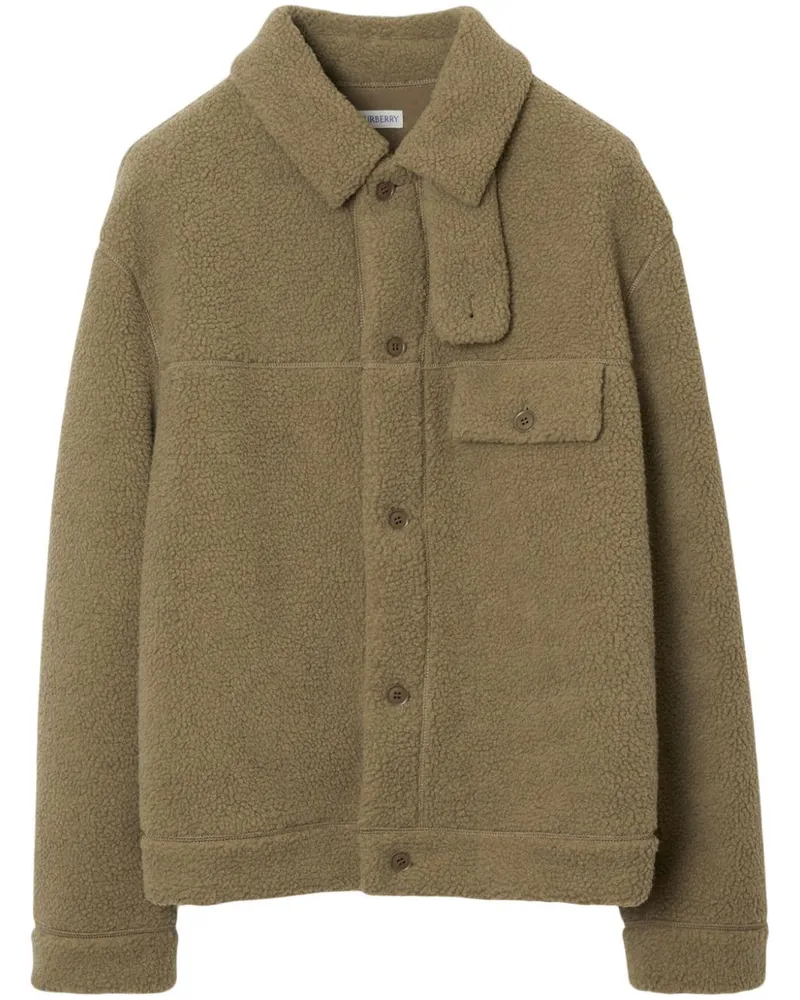 Burberry Hemdjacke aus Fleece Grün