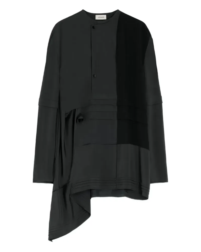 Christophe Lemaire Asymmetrische Bluse mit Falten - Grau Grau