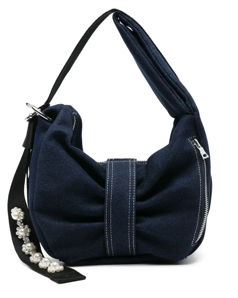 Simone Rocha Schultertasche mit Perlendetail - Blau Blau