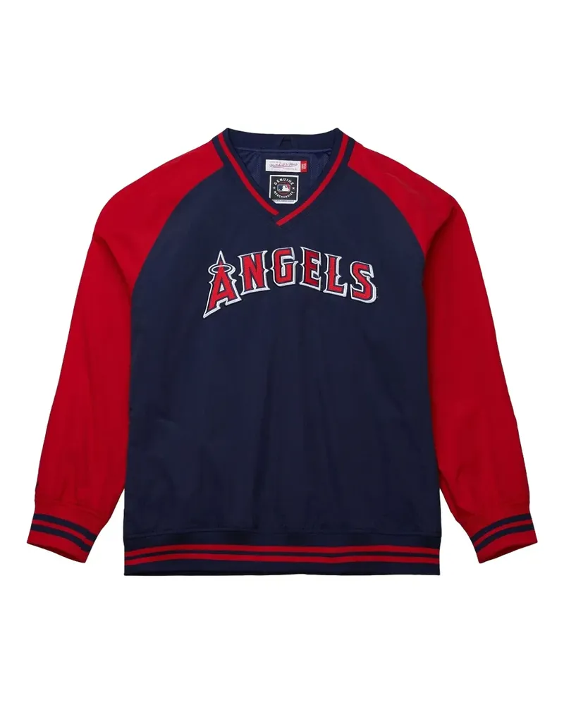 Mitchell & Ness x MLB Los Angeles Angels Pullover mit V-Ausschnitt - Blau Blau