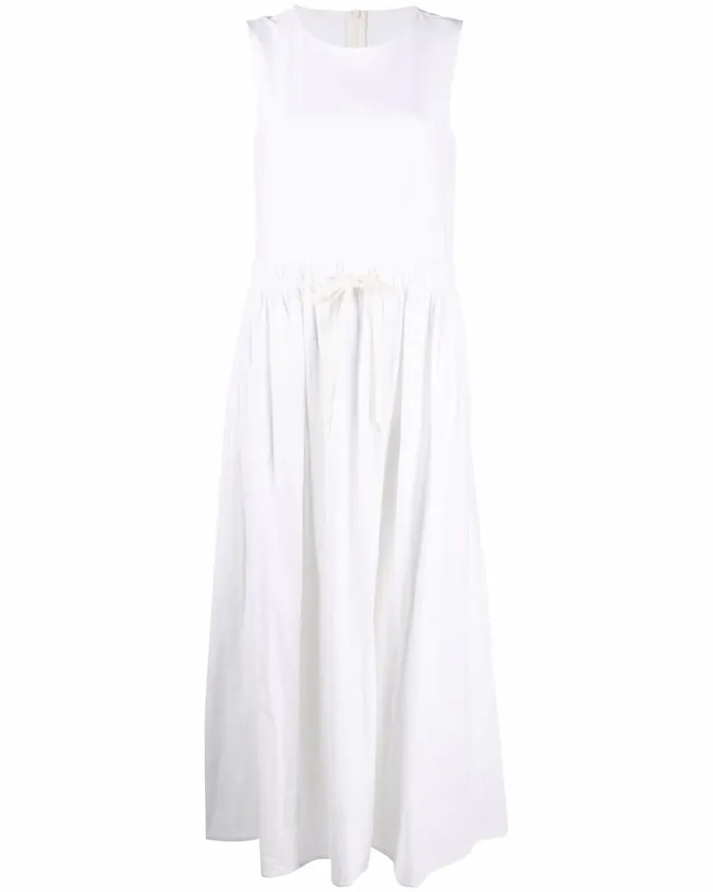 Maison Margiela Maxikleid mit Kontrastnähten - Weiß Weiß