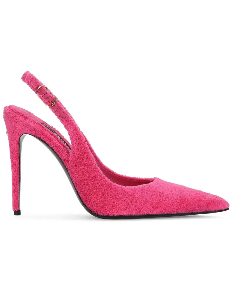Dolce & Gabbana Fleece-Pumps mit Logo - Rosa Rosa
