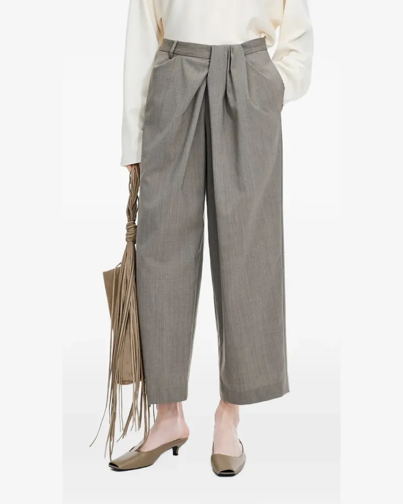 JNBY Gerade Cropped-Plisseehose - Grau Grau