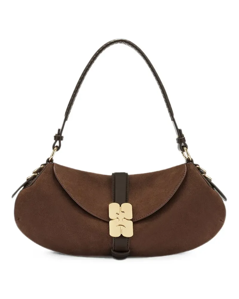 Ganni B-Kat bag in brown suede - Braun Braun