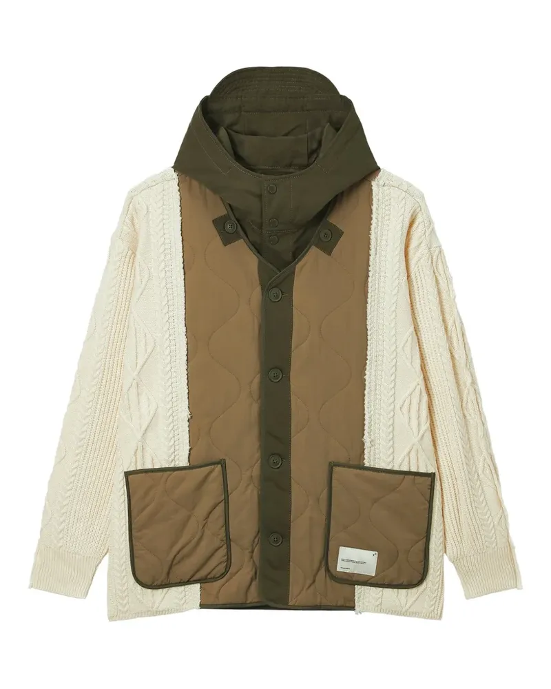 FIVE CM quilted cable-knit jacket - Grün Grün