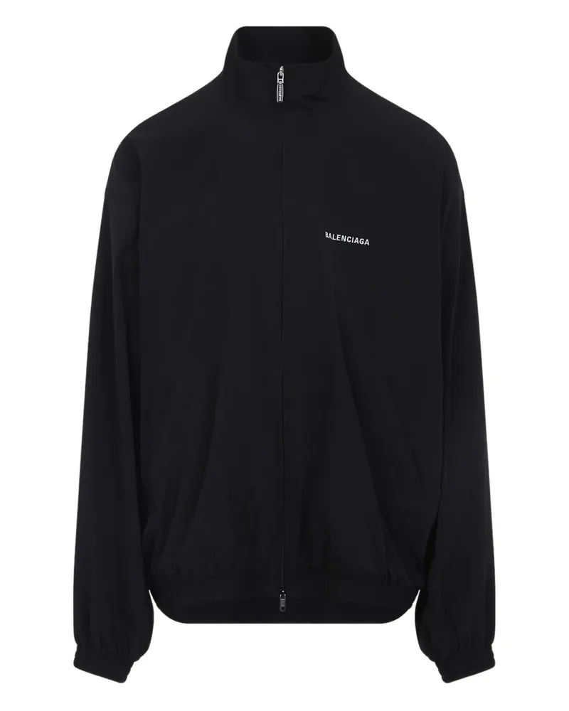 Balenciaga Jacke mit Logo-Print - Schwarz Schwarz