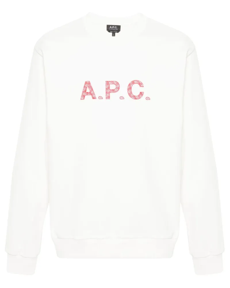A.P.C. Sweatshirt mit Logo-Print - Weiß Weiß