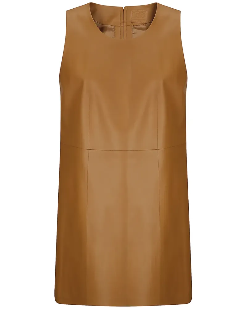 DESA Lederkleid in A-Linie - Braun Braun