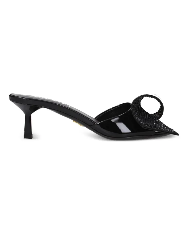 Prada crystal-embellished bow sandals - Schwarz Schwarz