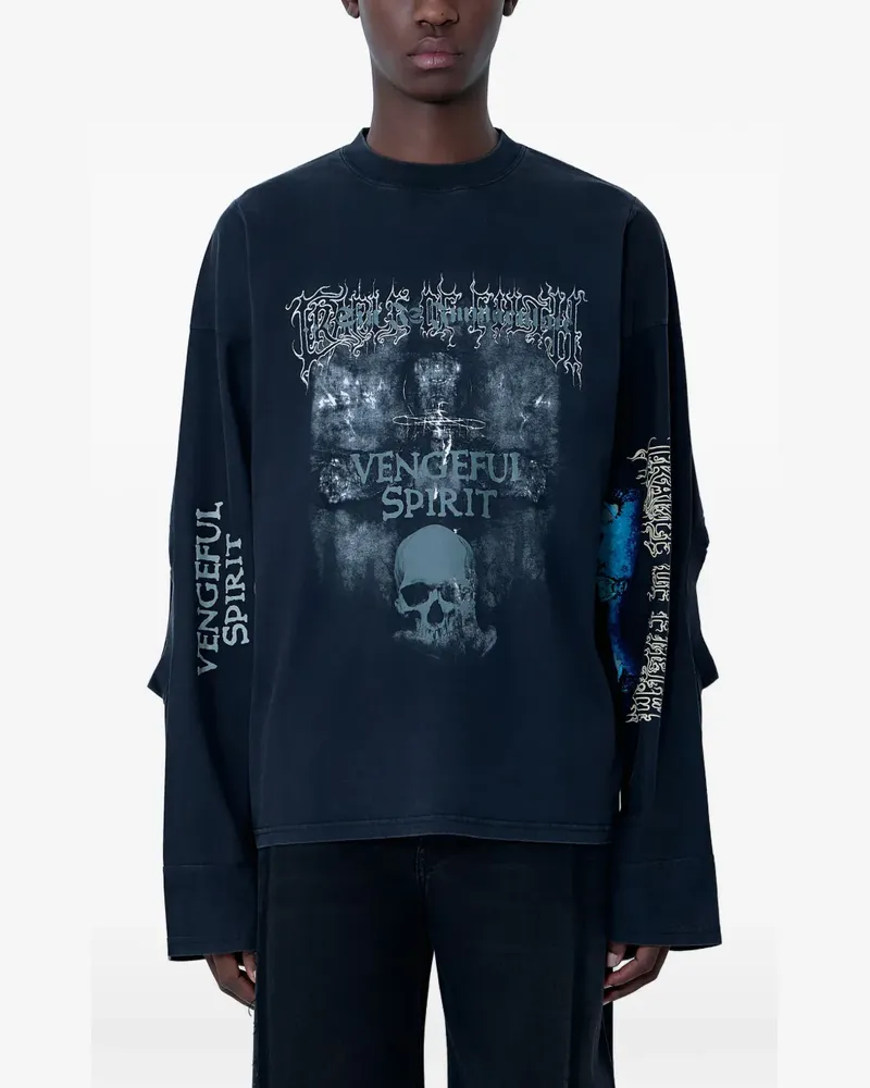 VETEMENTS Spirit graphic-print long-sleeve T-shirt - Schwarz Schwarz