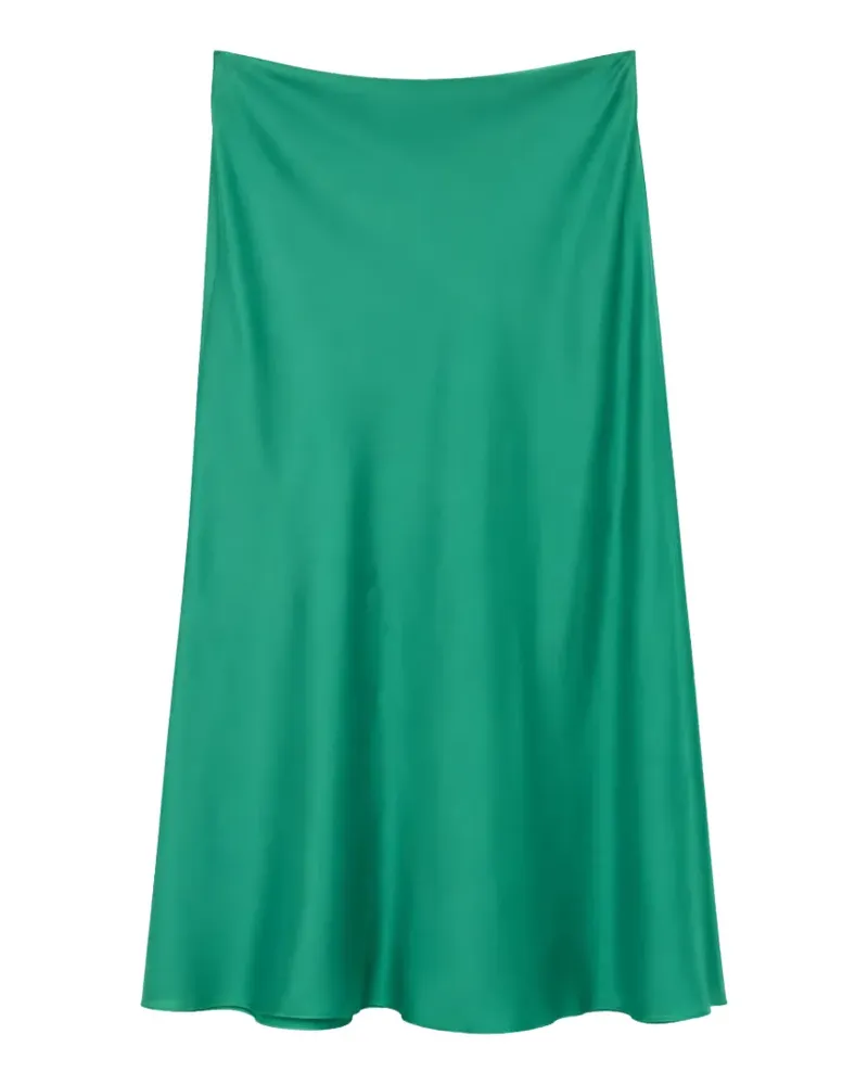 Alberta Ferretti satin-finish flared midi skirt - Grün Grün