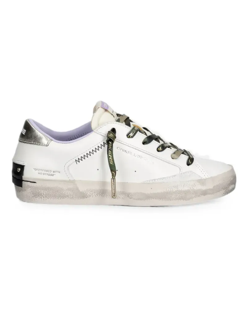 Crime Distressed logo-print sneakers - Weiß Weiß
