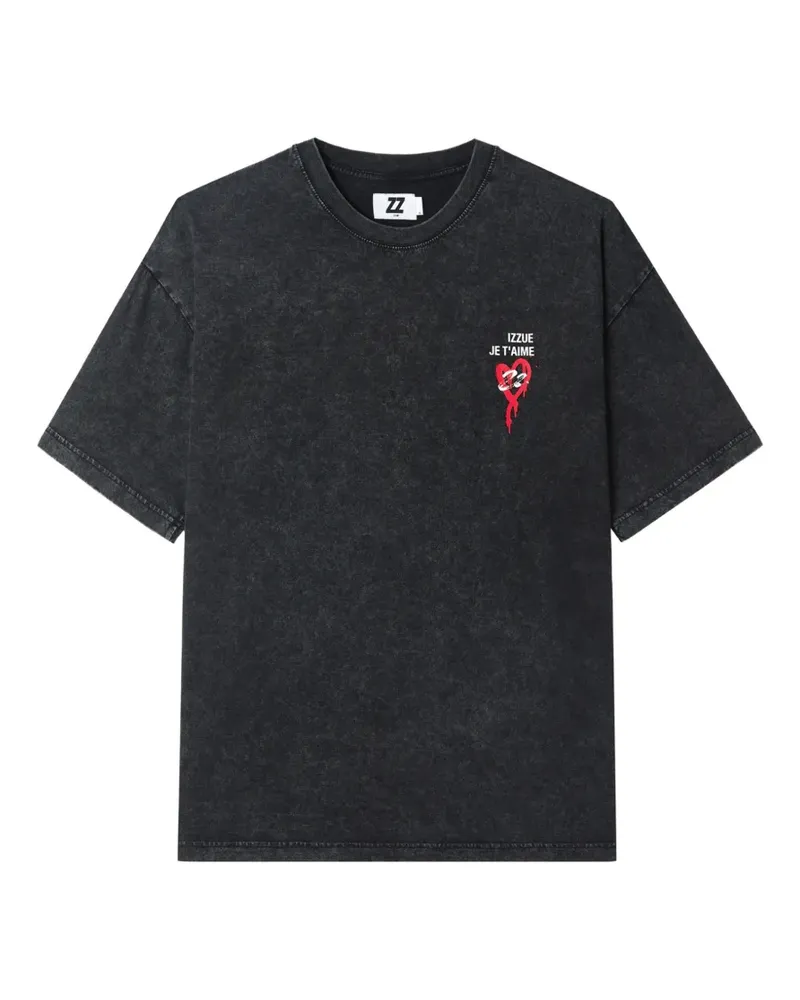 Izzue acid-wash graphic-print T-shirt - Grau Grau