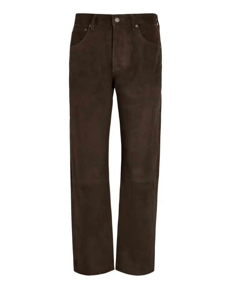 Citizens of humanity suede straight-leg trousers - Braun Braun