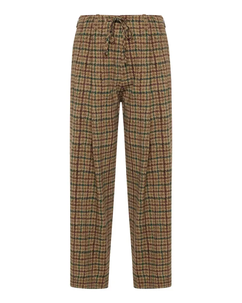 Pierre-Louis Mascia Weite Hose mit Hahnentrittmuster - Braun Braun
