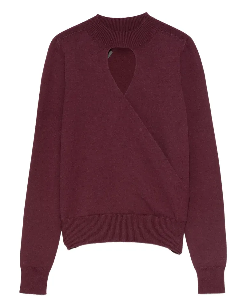 Twin-Set Pullover mit Schlüssellochausschnitt - Violett Violett