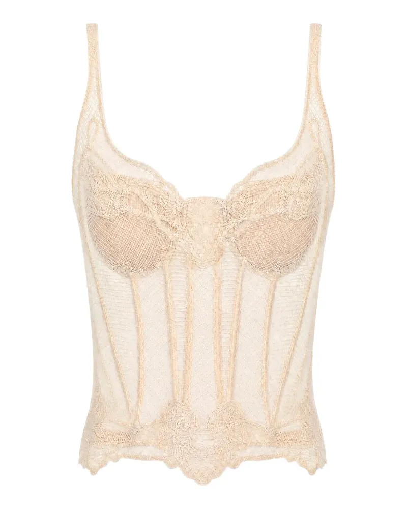 Ermanno Scervino Corsage mit Spitzenborten - Nude Nude