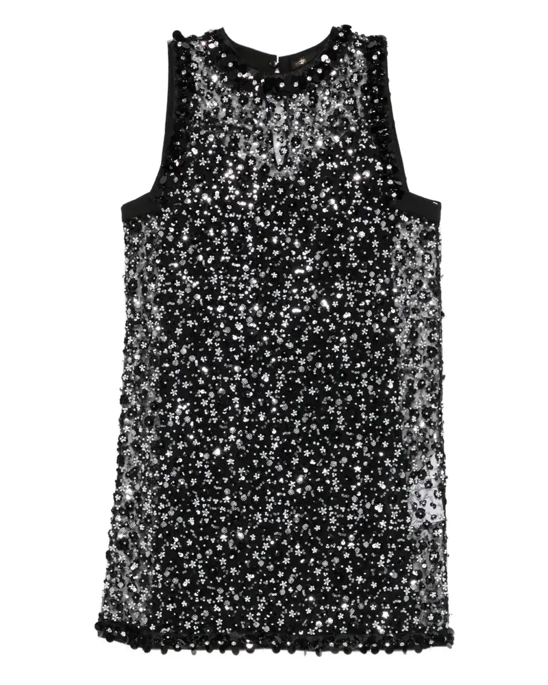 Maje Ärmelloses Minikleid mit Perlen - Schwarz Schwarz