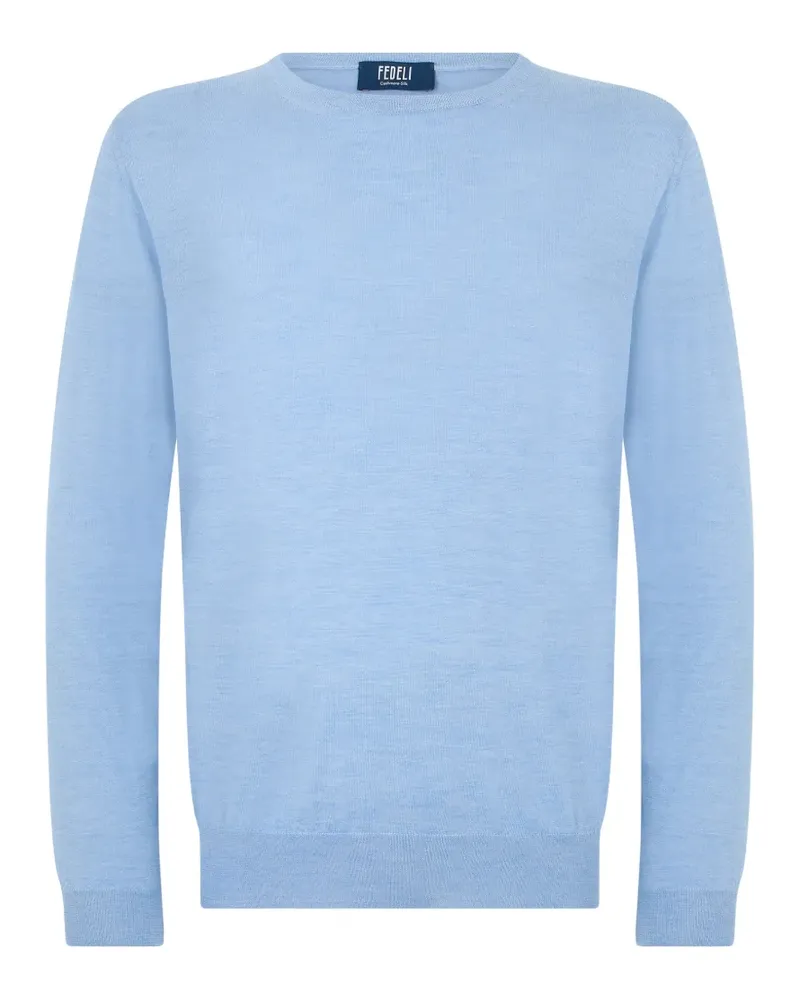 Fedeli round-neck long-sleeve sweater - Blau Blau