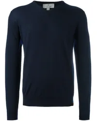 Canali Wollpullover mit V-Ausschnitt Blau