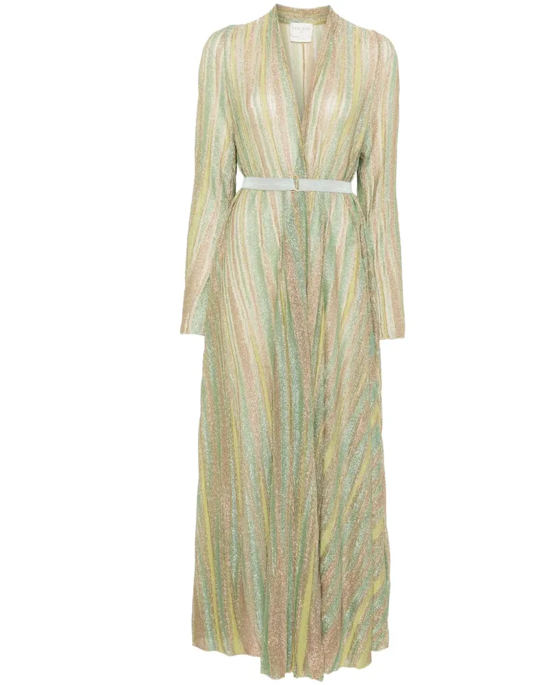 forte_forte Midikleid aus Lurex - Grün Grün