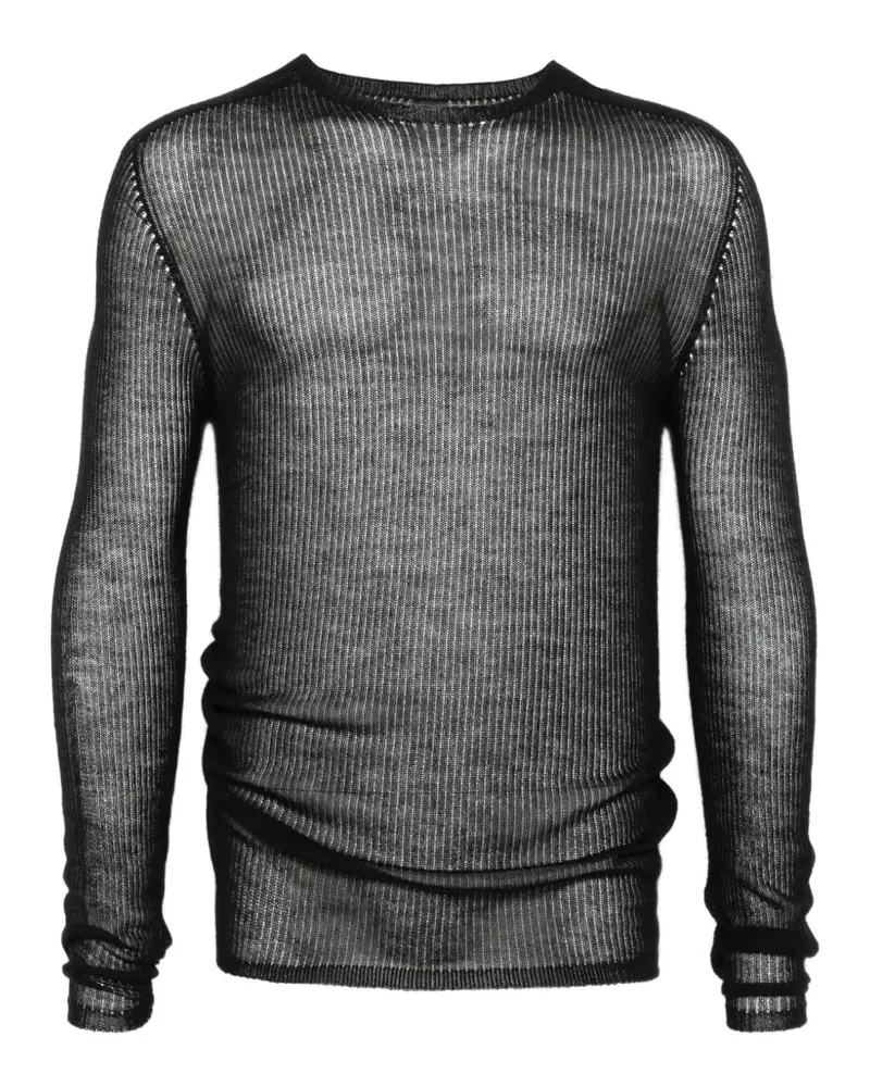 Rick Owens Gerippter Pullover - Schwarz Schwarz