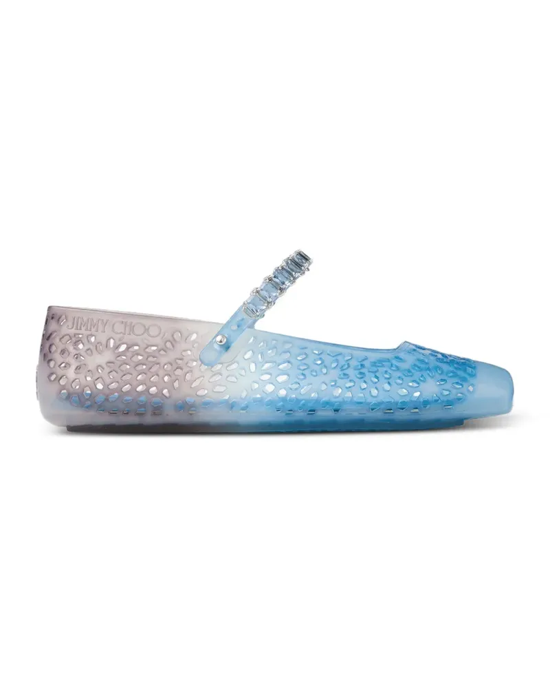 Jimmy Choo The Jelly Ballerinas mit Kristallen - Weiß Weiß
