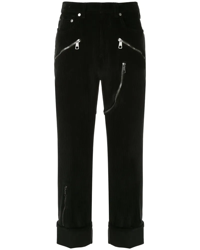Neil Barrett Cordhose mit Reißverschlüssen - Schwarz Schwarz