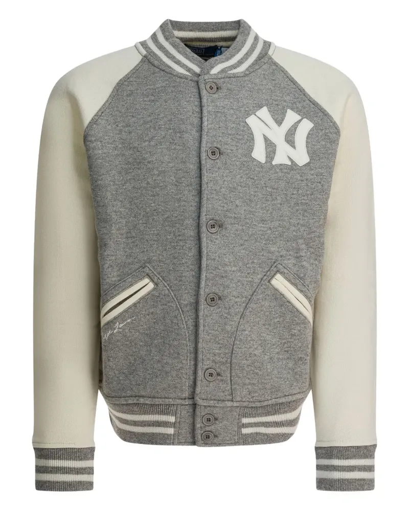 Ralph Lauren x New York Yankees appliqués buttoned bomber jacket - Grau Grau