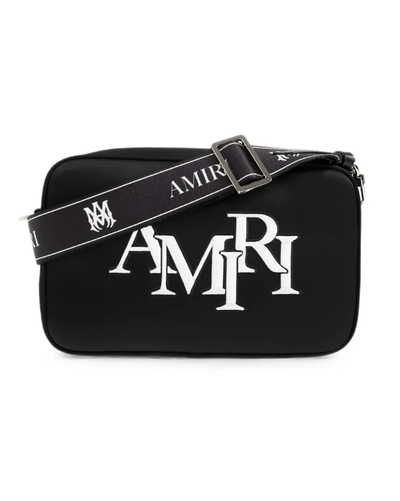 Amiri Staggered logo-embroidered messenger bag - Schwarz Schwarz