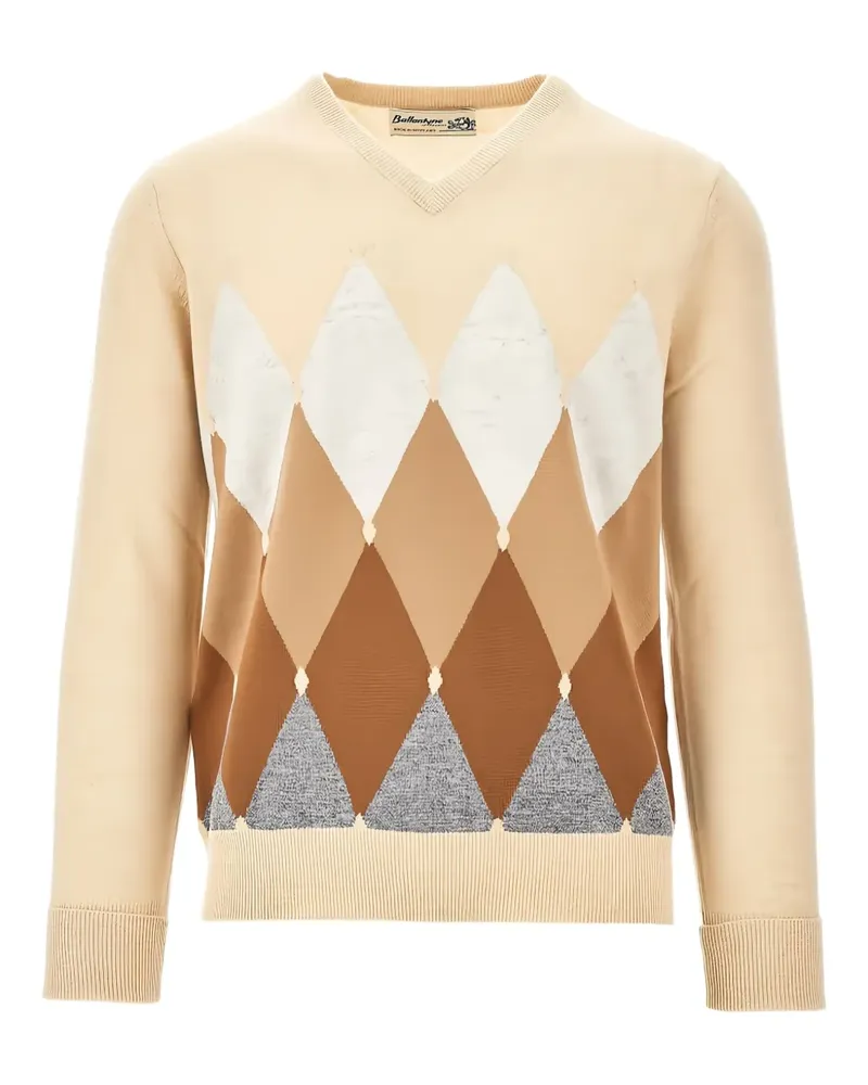 Ballantyne argyle-pattern V-neck sweater - Nude Nude