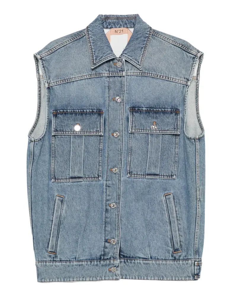 N° 21 button-up denim gilet - Blau Blau