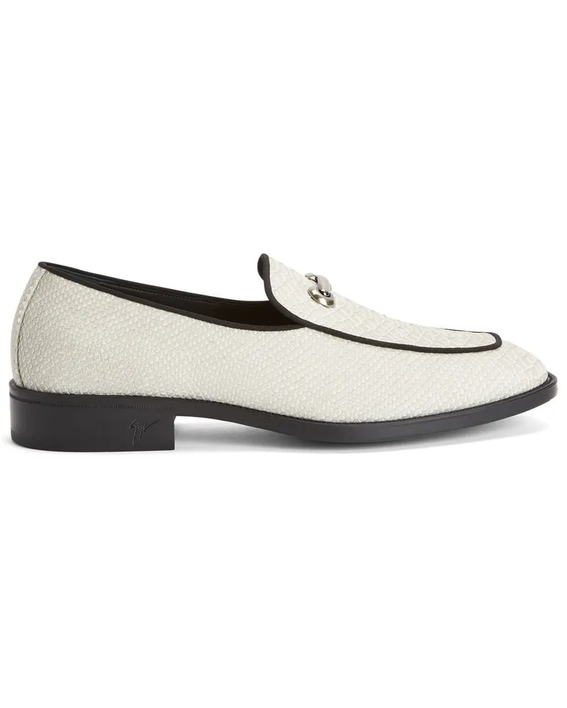 Giuseppe Zanotti Loafer mit Schlangen-Effekt - Weiß Weiß